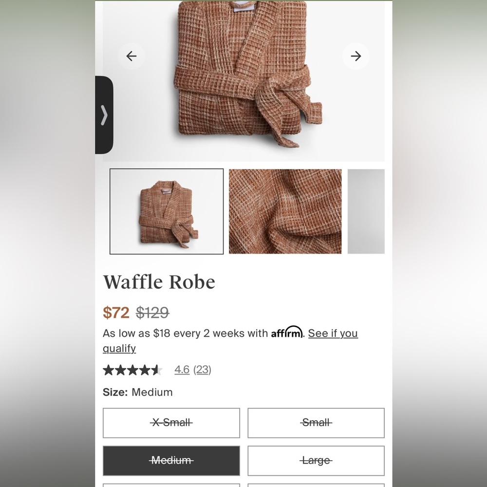 Parachute Terra cotta waffle robe - Picture 5 of 5